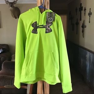 NWT Large Lime Green/Camo Under Armour Hoodie